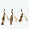 Youngs Wooden Beach Blessing Bead Hanger with Tassel, Assorted Color - 3 Piece 61722